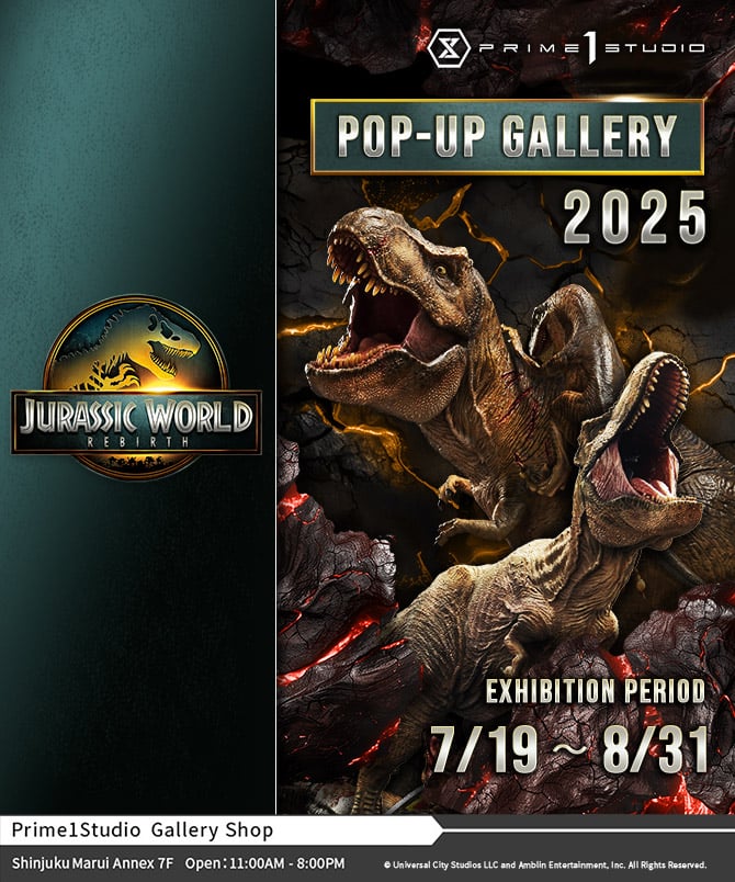 [Free Admission] The Dinosaurs Are Back! Fan-Favorite Statues from the "Jurassic World" Series Take Over Our Shinjuku Gallery—New Exhibition Starts Saturday, July 19!