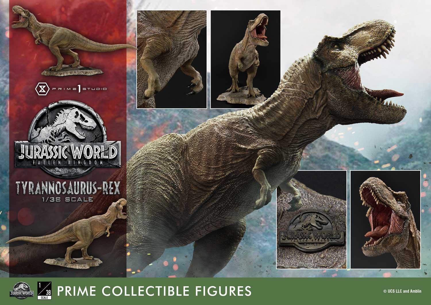 JURASSIC WORLD - T-Rex & Carnotaurus - Statuette '49x90x51cm' :  : Figurine Prime 1 Studio Jurassic Park