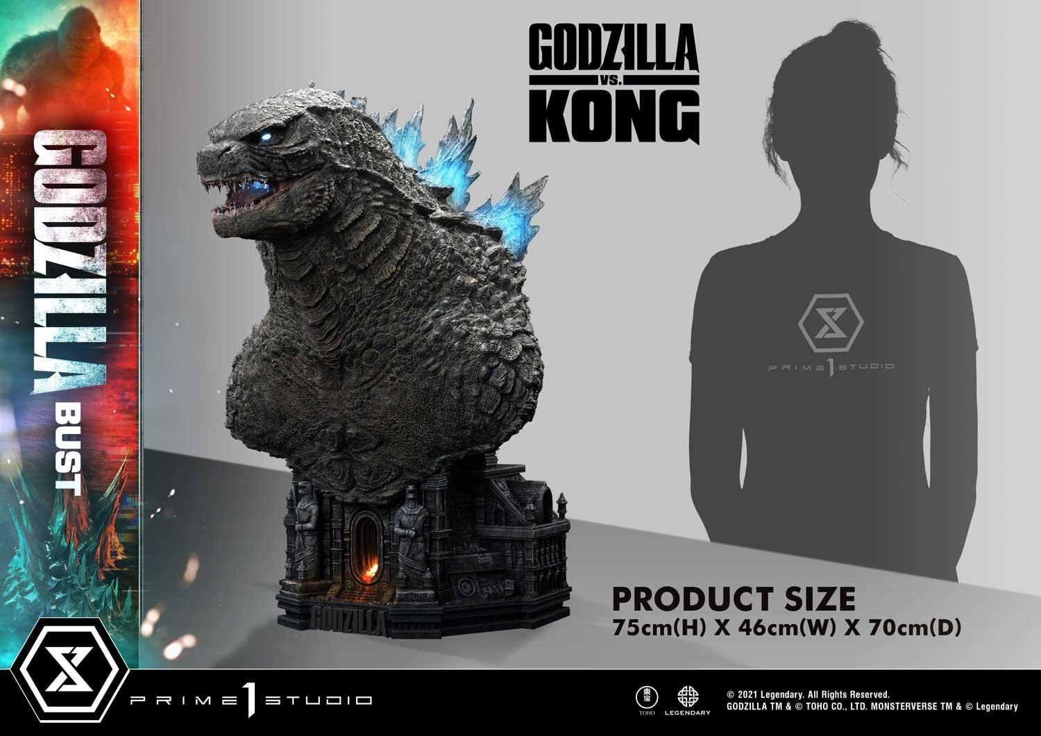 Life Size Godzilla vs Kong Godzilla Bust Bonus Version