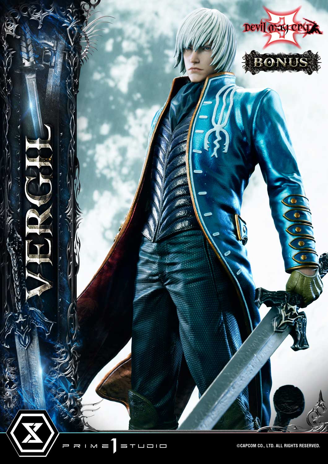 Devil May Cry 3 Vergil Blue Leather Coat
