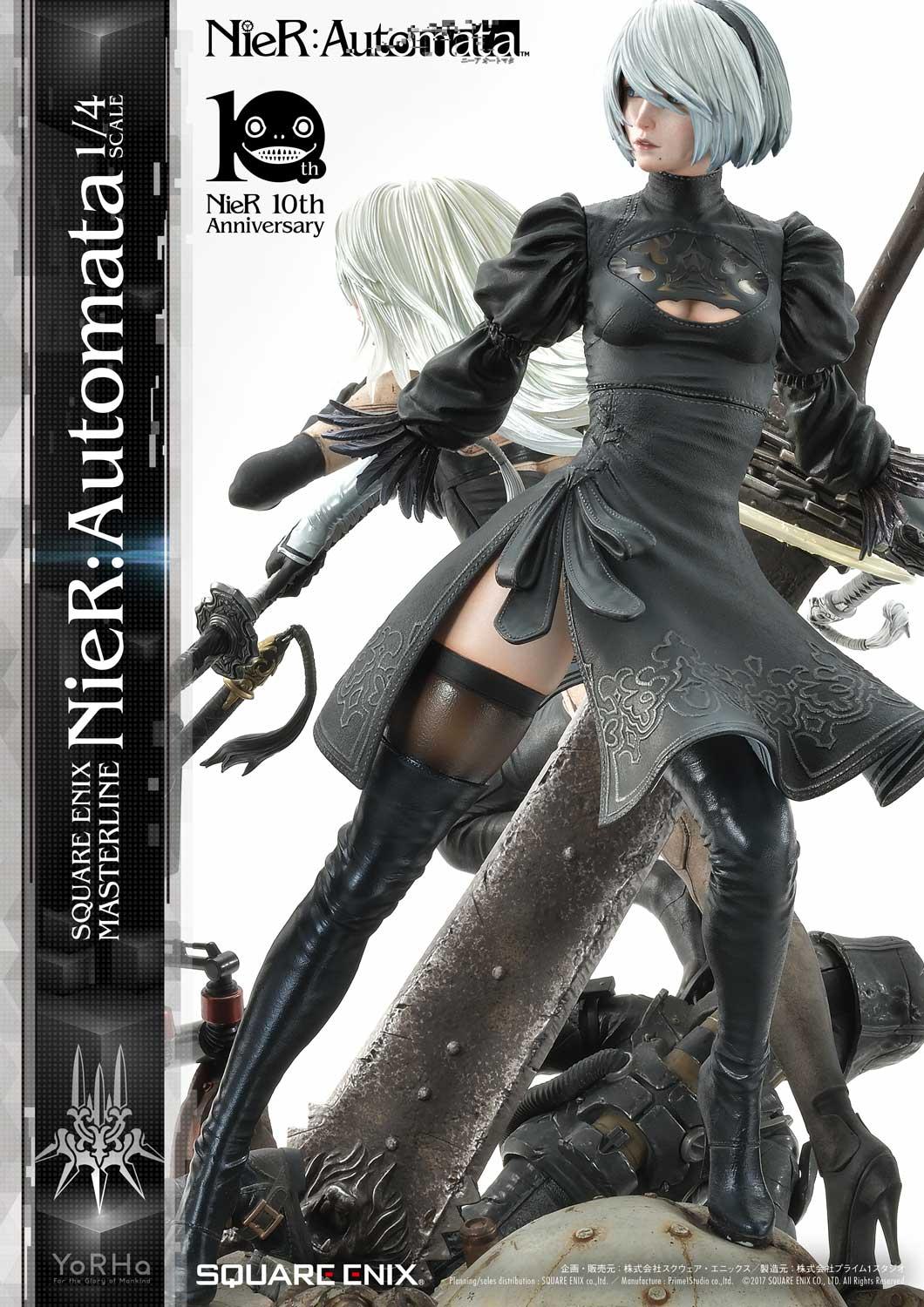 NieR: Automata Masterline Statue Featuring 2B, 9S, and A2 Revealed by Square  Enix - Siliconera