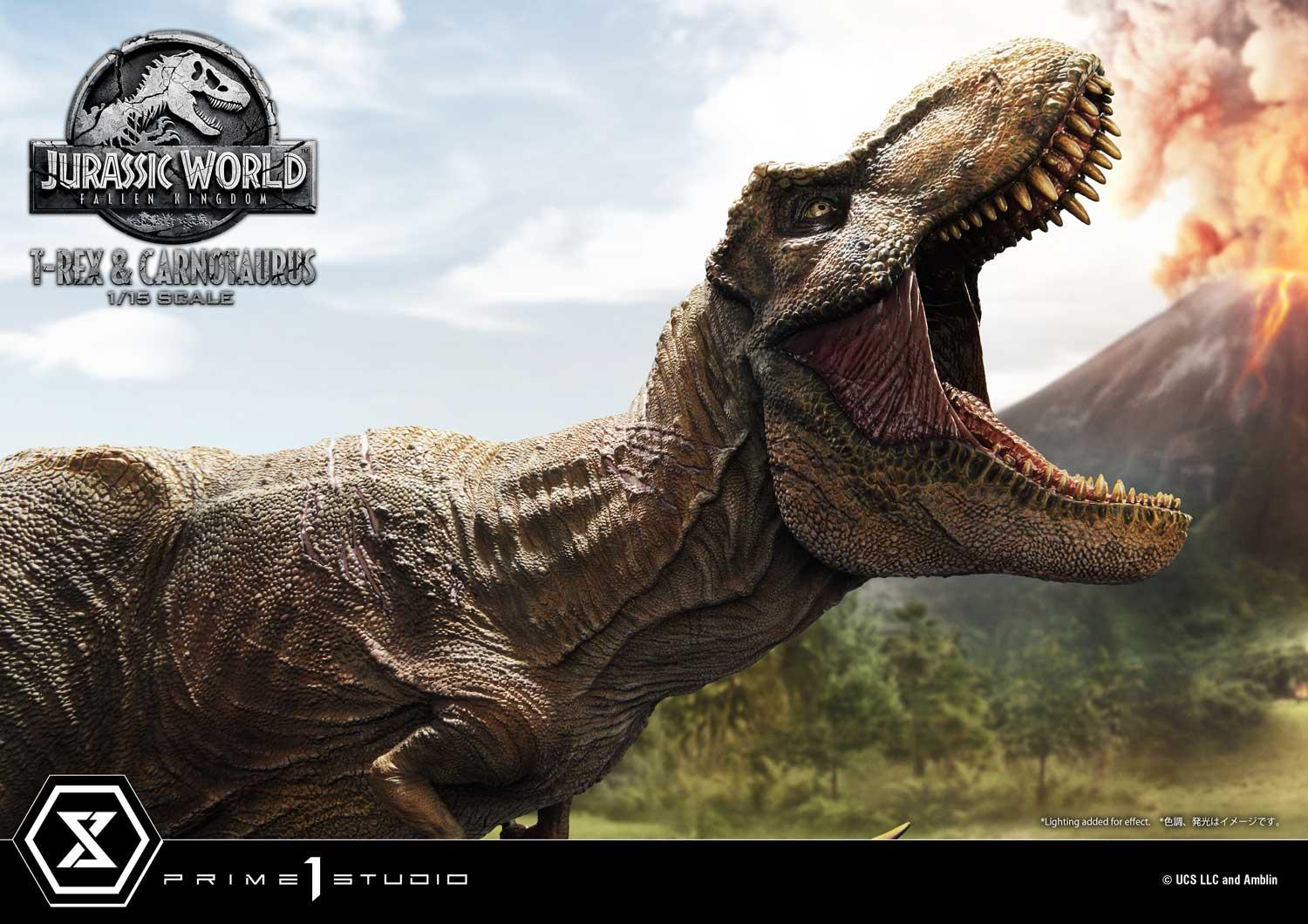 Statuette T-Rex et Carnotaurus Deluxe Version Jurassic World